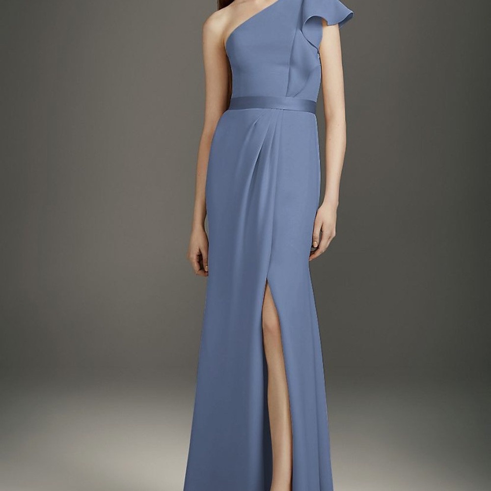 Vera Wang Ruffled One Shoulder Bridesmaid Dress